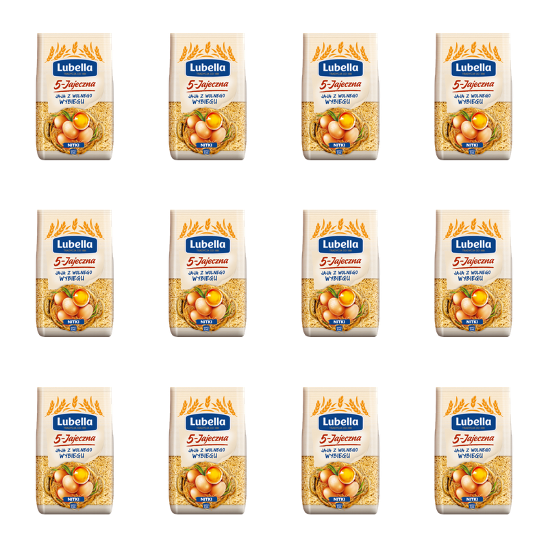 Lubella Jajeczna 5 jaj Makaron nitki 400 g X12