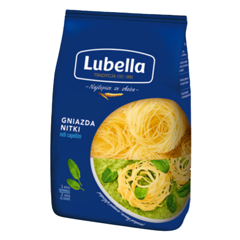 Lubella Nidi Capellini Makaron Gniazda nitki 400 g