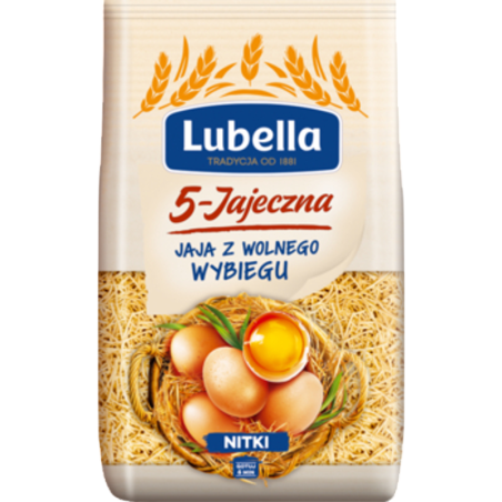 Lubella Jajeczna 5 jaj Makaron nitki 400 g