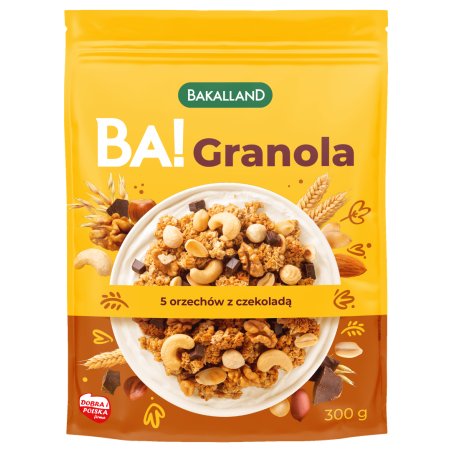 BA! Granola 5 orzechów z czekoladą 300g Bakalland