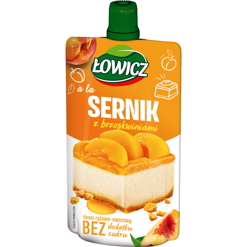 Łowicz deser ryżowo-owocowy a'la sernik z brzoskwiniami 100 g