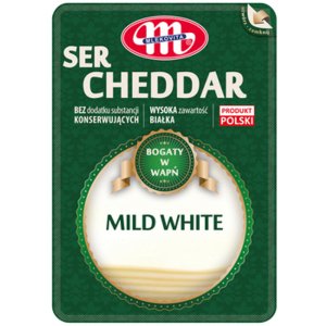 Mlekovita Ser Cheddar Mild White plastry 300g