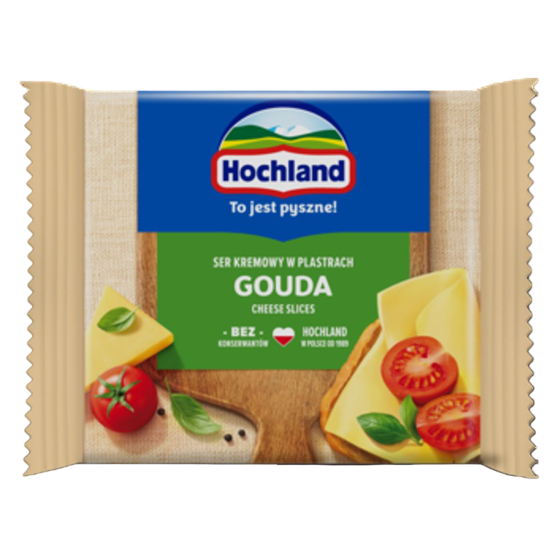 Hochland Gouda. Ser kremowy topiony w plastrach z Goudą 130g