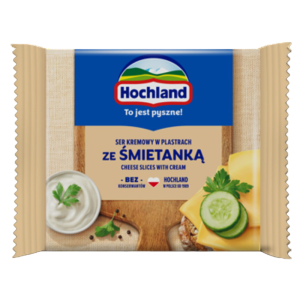 Hochland ze śmietanką. Ser kremowy topiony w plastrach ze śmietanką 130g