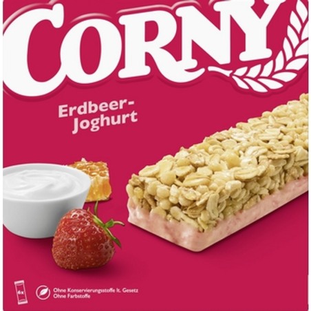 Corny Base multipack o smaku jogurtu truskawkowego 6x25g