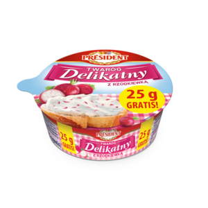 President Twaróg Delikatny z rzodkiewką 150g+25g