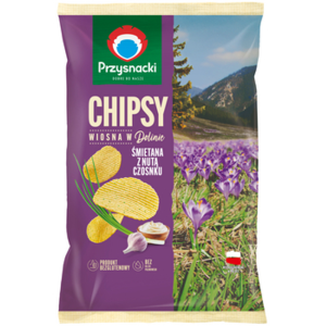 Przysnacki chipsy Wiosna w dolinie o smaku śmietana z nutą czosnku 130 g