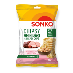 SONKO Chipsy z ciecierzycy o smaku szynki wędzonej 60g