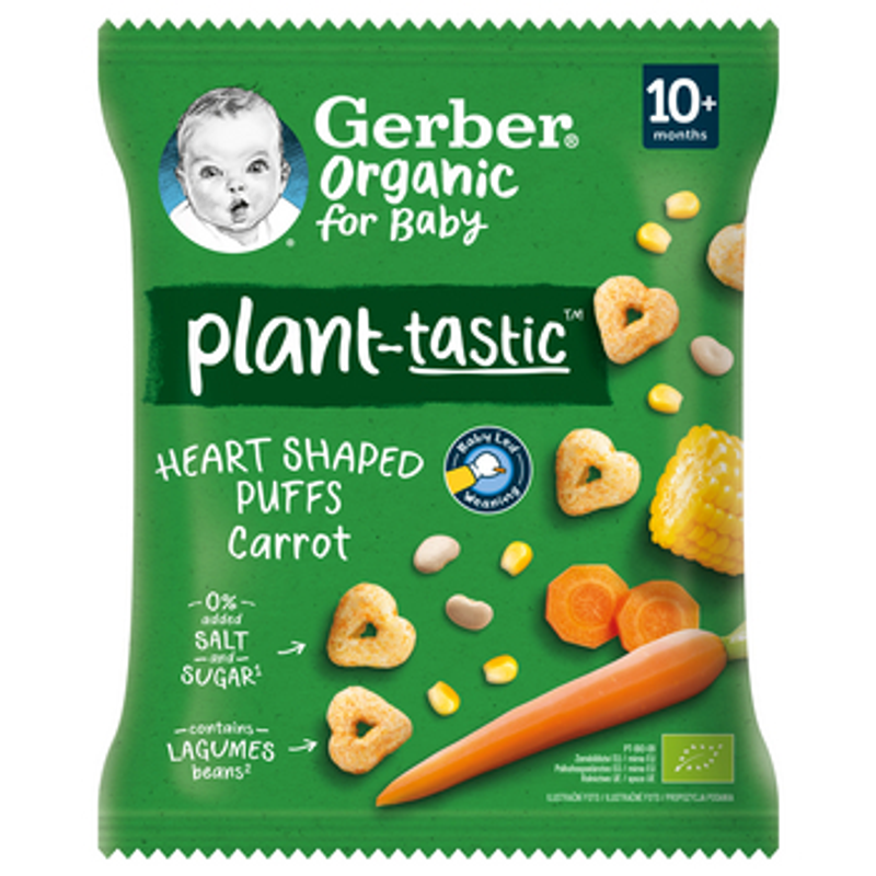 Gerber Chrupki Organic serduszka Marchewka 28g