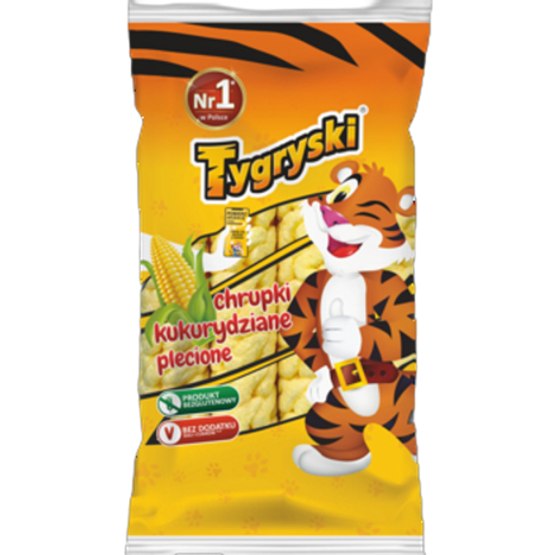 Tygryski Chrupki kukurydziane plecione 70g