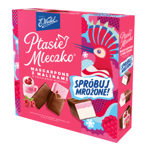 E.Wedel Ptasie Mleczko® mascarpone z malinami w czekoladzie mlecznej 340g