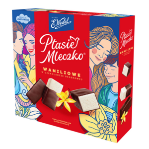 E. Wedel Ptasie Mleczko Waniliowe w czekoladzie deserowej 340g