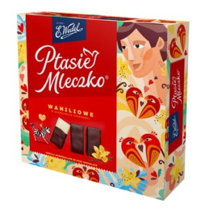 E. Wedel Ptasie Mleczko Waniliowe w czekoladzie deserowej 340g