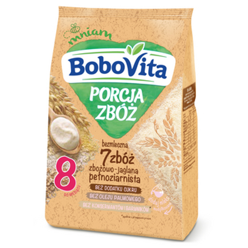 BoboVita Porcja Zbóż Kaszka bezmleczna 7 zbóż zbożowo-­jaglana po 8 miesiącu 170 g