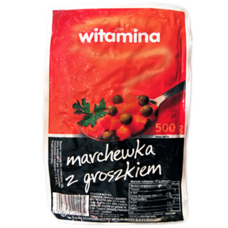 MARCHEWKA Z GROSZKIEM PASTERYZOWANA POLSKA 500G