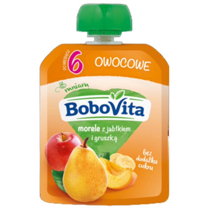 BoboVita Morele z jabłkiem i gruszką po 6 miesiącu 80 g