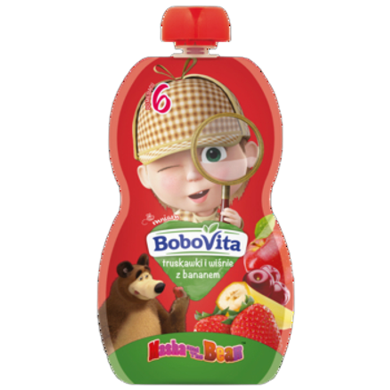 BoboVita Mus truskawki i wiśnie z bananem po 6 miesiącu 100 g