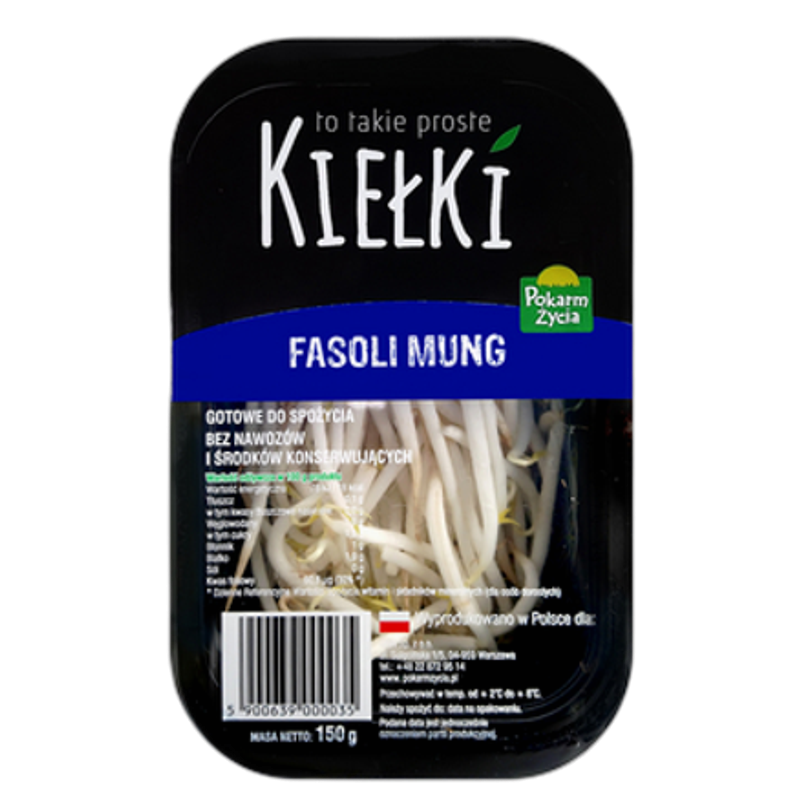 KIEŁKI FASOLI MUNG POLSKA 150G POKARM ŻYCIA