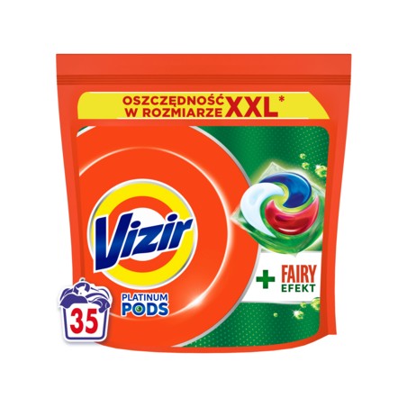 Vizir Platinum PODS + Fairy Effect Kapsułki do prania, 35 prań 857,5g