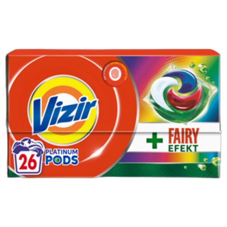 Vizir Platinum PODS + Fairy Effect Kapsułki do prania, 26 prań 637g