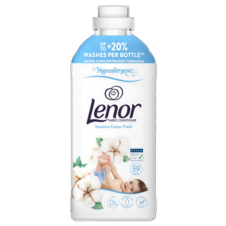 Lenor Płyn do płukania tkanin Sensitive Cotton Fresh 1.239l, 59 prań