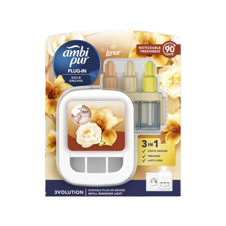 Ambi Pur 3Volution Elektryczny odświeżacz powietrza, zestaw startowy, Gold Orchid 20 ml