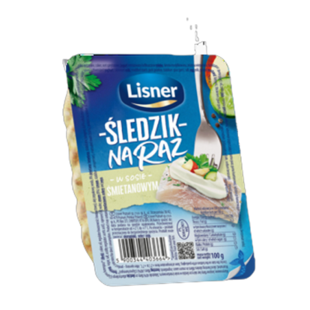 Śledzik na raz w sosie śmietanowym Lisner 100g