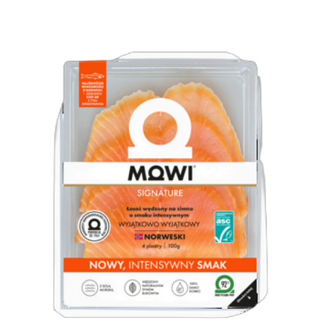 MOWI Intensiv łosoś wędzony na zimno plastry 100g