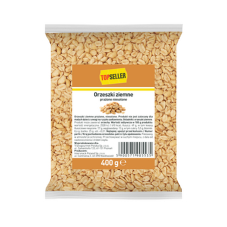 TOPSELLER Orzeszki ziemne prażone, niesolone 400 g
