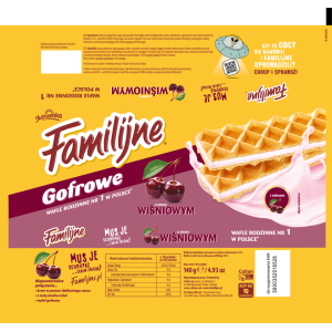 Familijne Gofrowe o smaku wiśniowym 140g