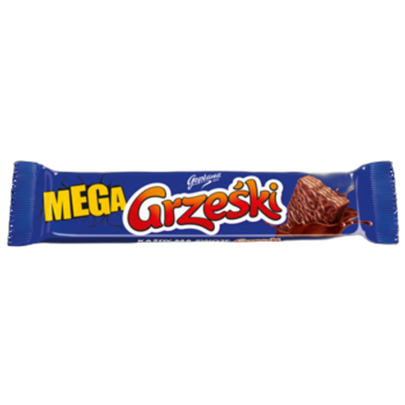 Grześki Mega Wafelek Kakaowy w Czekoladzie - Baton Czekoladowy 48 g