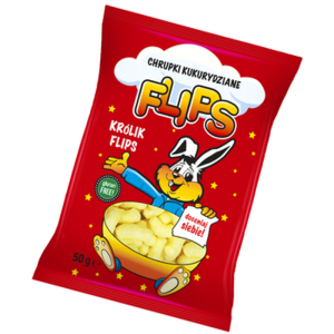 Flips Chrupki Kukurydziane Bezglutenowe z Grysu Kukurydzianego Dla Dzieci 50g X25