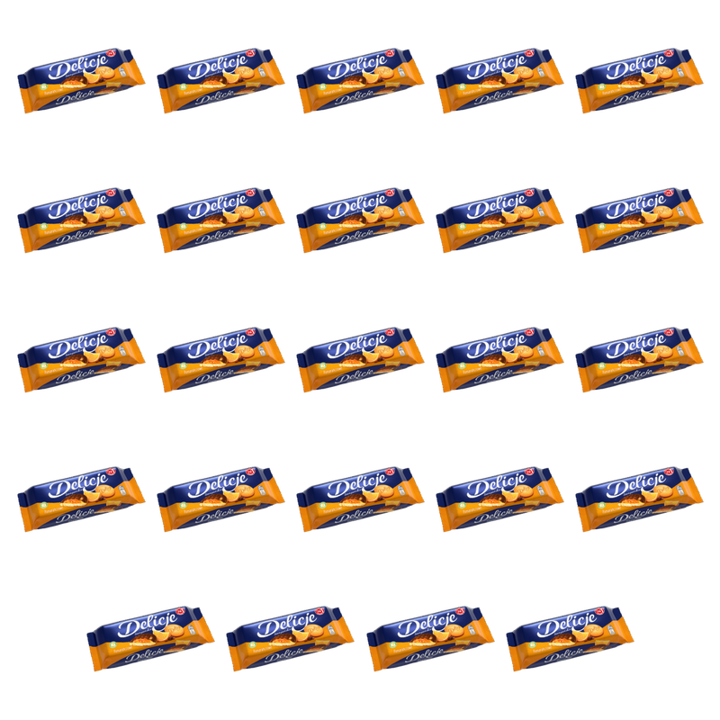 Delicje Szampańskie Pomarańczowe - Biszkopty Ciastka z Czekoladzie 147g X24