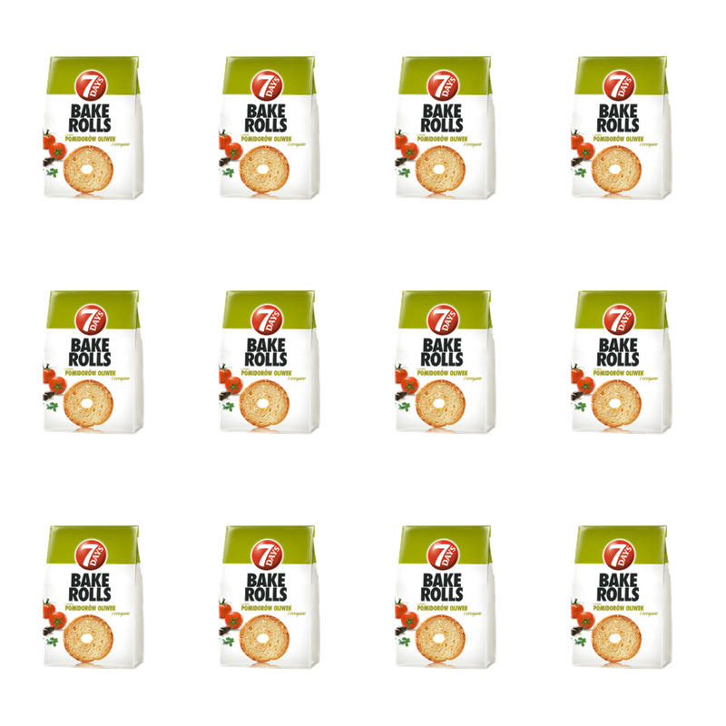 7 DAYS Bake Rolls Pomidor oliwki oregano 150g X12