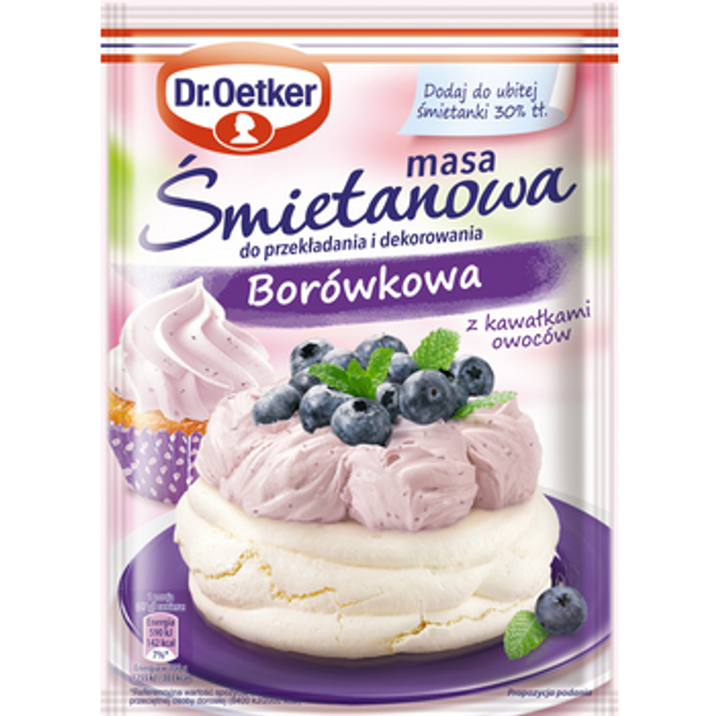Dr. Oetker Masa śmietanowa Borówkowa 65 g
