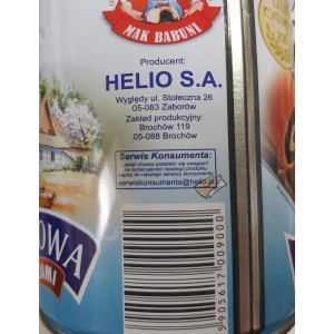 Masa makowa z bakaliami 850 g Helio X6