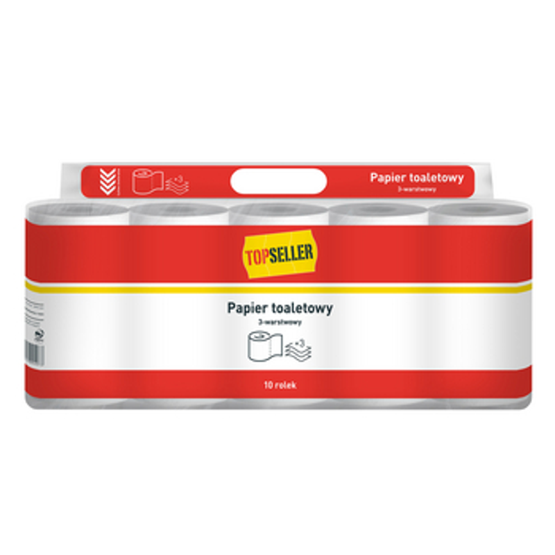 TOPSELLER Papier toaletowy 10 rolek, 3 warstwy