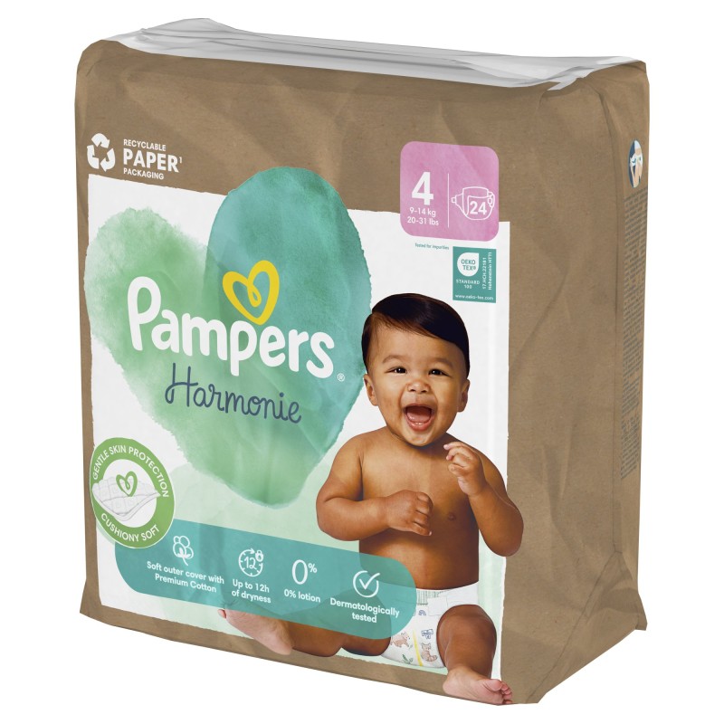 Pampers Harmonie Baby Pieluszki, rozmiar 4, 24 sztuki, 9kg-14kg