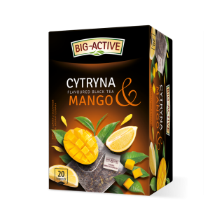Big-Active Herbata Czarna Aromatyzowana o Smaku Mango i Cytryny. 20 torebek x 2g