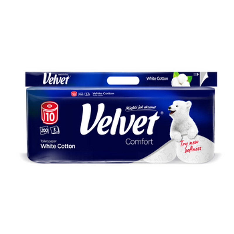 Papier toaletowy Velvet White Cotton a'10
