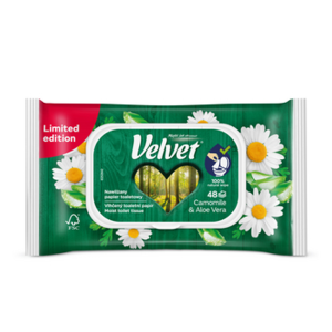 Nawilżany papier toaletowy Velvet Rumianek i aloes 48 sztuk X16