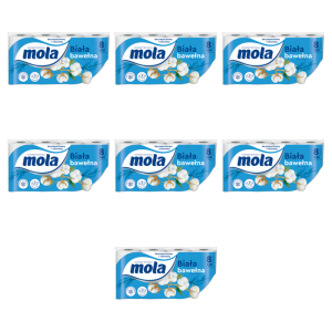 Mola Papier toaletowy biała bawełna 8 rolek X7