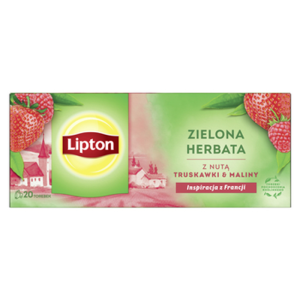 Lipton herbata zielona o smaku maliny i truskawki 20tb
