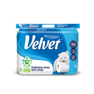 Papier toaletowy Velvet Delikatnie Biały 12 rolek. 3 warstwy X7