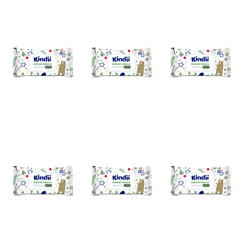 Chusteczki dla niemowląt Kindii Natural Balance 60 szt. X6