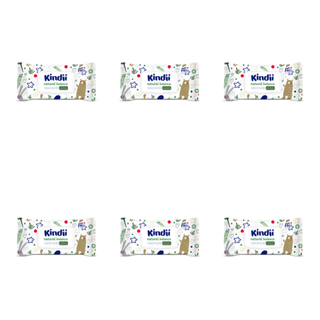 Chusteczki dla niemowląt Kindii Natural Balance 60 szt. X6