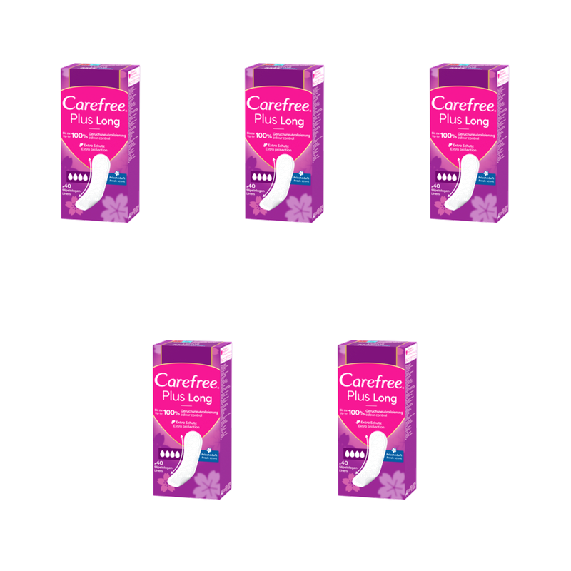 Carefree Plus Long Fresh Scent, wkładki higieniczne 40 szt. X5