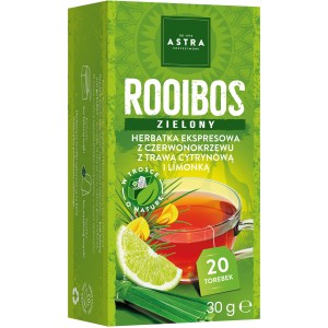 ASTRA ROOIBOS zielony z trawą cytrynową i limonką 20 torebek ekspresowa