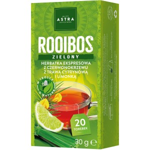 ASTRA ROOIBOS zielony z trawą cytrynową i limonką 20 torebek ekspresowa