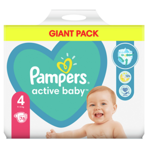 Pampers Active Baby Rozmiar 4, 76 pieluszek, 9-14 kg